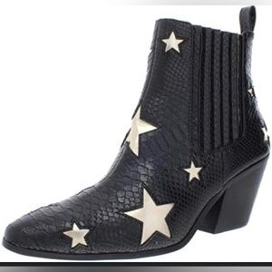 Betsy Johnson Izak Star-Patterned black western Ankle Boots